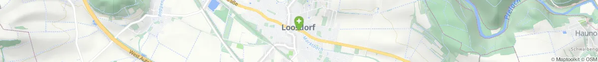 Map representation of the location for Apotheke Loosdorf in 3382 Loosdorf